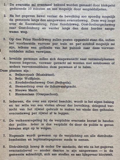 Original WWII Dutch evacuation document Vlissingen 1942