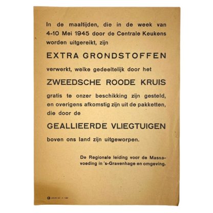 Original WWII Dutch Red Cross poster