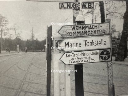 Original WWII Dutch photo - German signs in Den Haag