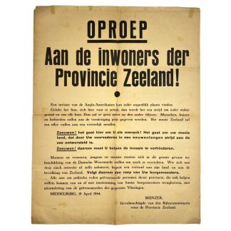 Original WWII Dutch poster Middelburg (Zeeland) 1945