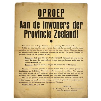 Original WWII Dutch poster Middelburg (Zeeland) 1945