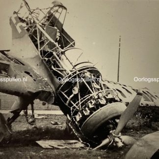 Original WWII Dutch photo - Crashed Dutch Fokker airplane near Den Haag