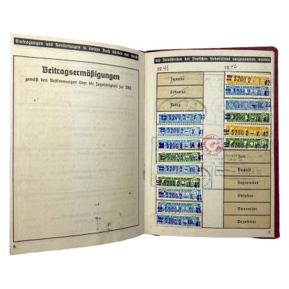 Original WWII German D.A.F. Mitgliedsbuch