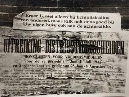 Original WWII Dutch photo set ration coupon posters in Den Haag 1942