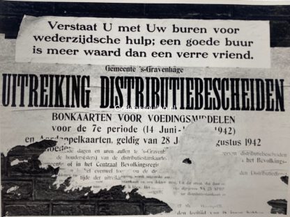 Original WWII Dutch photo set ration coupon posters in Den Haag 1942