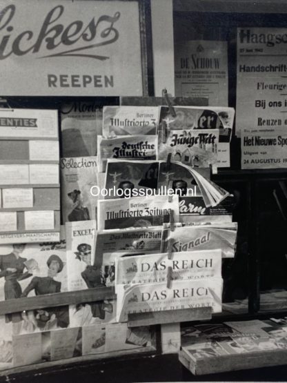 Original WWII Dutch photo - Newspaper stand
