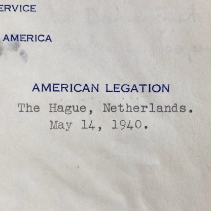 Original WWII Dutch/American set related to US embassy in the The Hague!