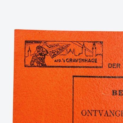 Original WWII Dutch Luchtbescherming proof of membership card Den Haag