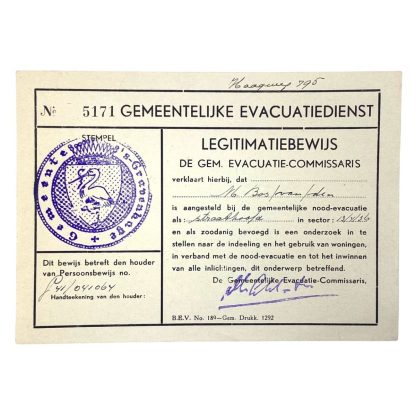 Original WWII Dutch evacuation set Den Haag