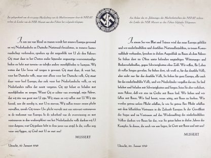 Original WWII Dutch NSB citation