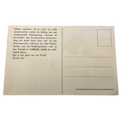 Original WWII Dutch NSB post card