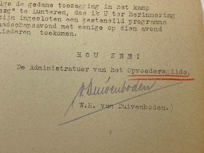 Original WWII Dutch NSB Opvoedersgilde set camp 'De Scheele Berg' in Lunteren