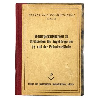 Original WWII German 'Sondergerichtsbarkeit in Strafsachen für Angehörige der SS und Polizeiverbände' Police library Amsterdam