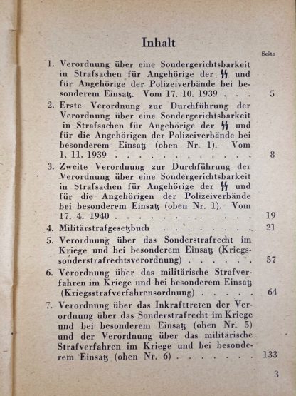 Original WWII German 'Sondergerichtsbarkeit in Strafsachen für Angehörige der SS und Polizeiverbände' Police library Amsterdam