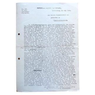 Original WWII Dutch document related to the evacuation of Walcheren 1944