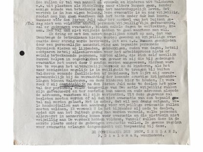 Original WWII Dutch evacuation document Walcheren 1944