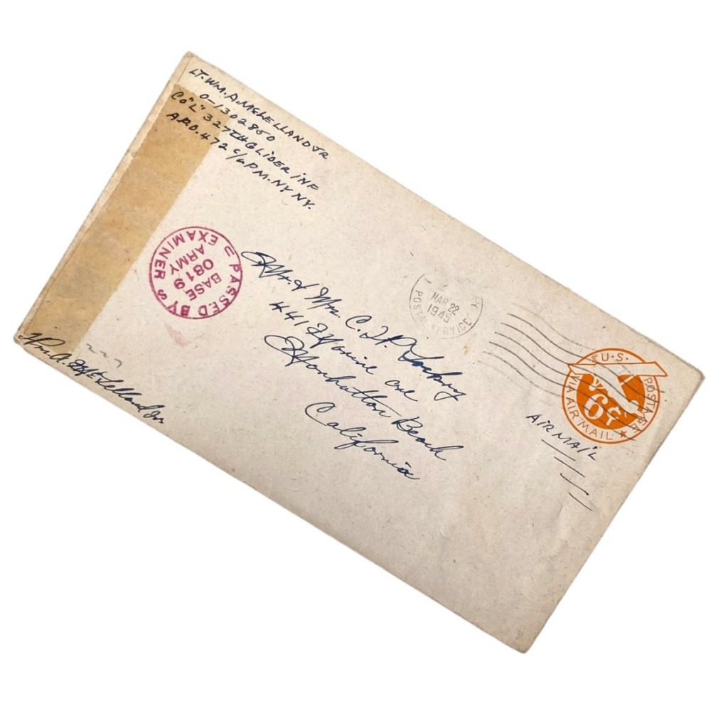 Original WWII US Airborne '327th Glider Infantry Regiment' envelope ...