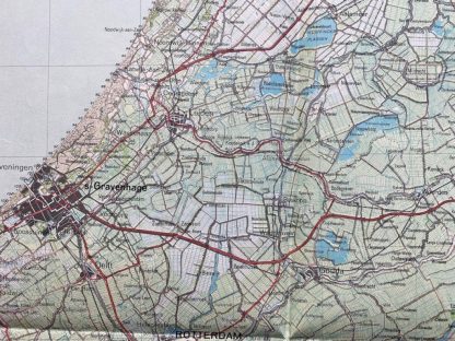 Original WWII German military map Rotterdam and Western Netherlands 1944