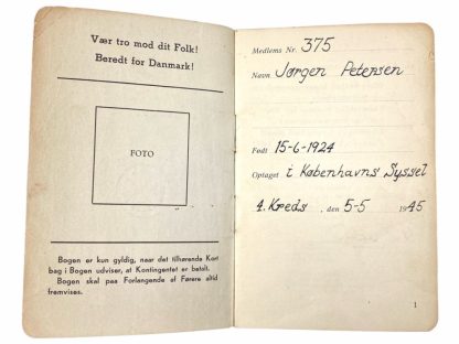 Original WWII Danish N.S.U. membership booklet