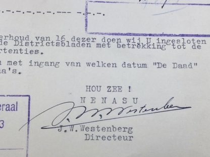 Original WWII Dutch NSB 'Nenasu' documents
