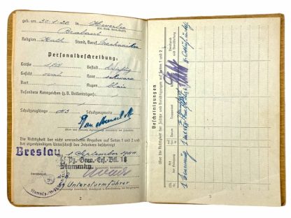 Original WWII Flemish SS-Freiwilligen Sturmbrigade ‘Langemarck’ Soldbuch