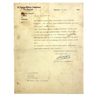 Original WWII Nederlandsche Binnenlandse Strijdkrachten letter Haarlem