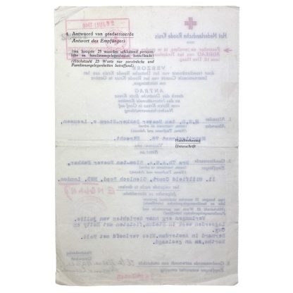 Original WWII Dutch Red Cross letter Utrecht - London