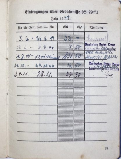 Original WWII Flemish DRK volunteer Dienstbuch