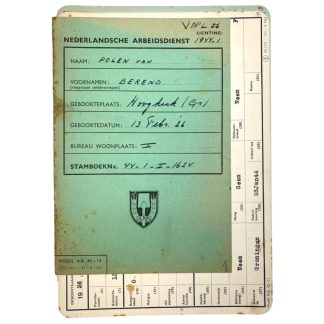 Original WWII Nederlandsche Arbeidsdienst file Hoogkerk