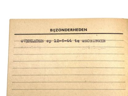 Original WWII Nederlandsche Arbeidsdienst file Hoogkerk