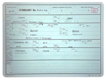 Original WWII Nederlandsche Arbeidsdienst file Sebaldeburen