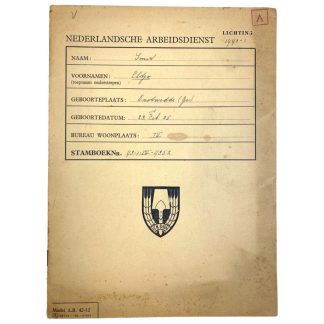 Original WWII Nederlandsche Arbeidsdienst file Onstwedde