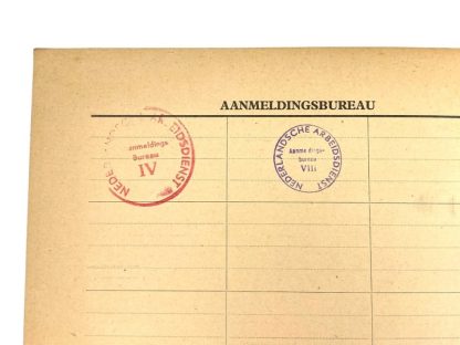Original WWII Nederlandsche Arbeidsdienst file Onstwedde