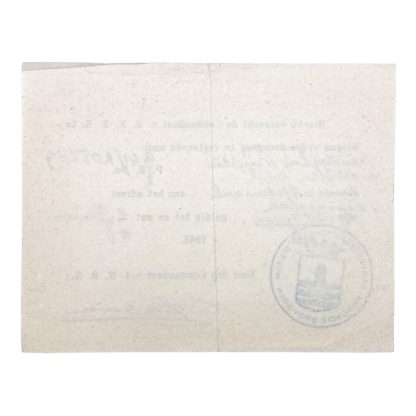 Original WWII Nederlandsche Binnenlandse Strijdkrachten document Bierum (Groningen)
