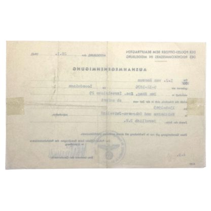Original WWII German 'Ausnahmegenemigung' for Walcheren and Schouwen-Duiveland (Zeeland)