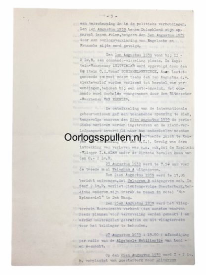 Original WWII Dutch Air Force report of the 2e Luchtvaartregiment