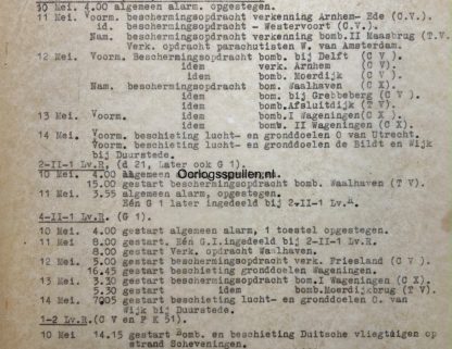 Original WWII Dutch may 1940 report of Dutch Air Force
