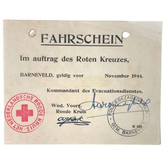 Original WWII German Fahrschein for Barneveld