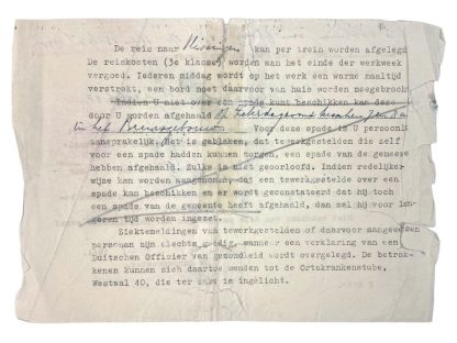 Original WWII Dutch documents Goes (Zeeland)
