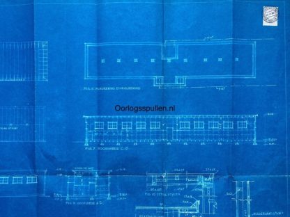 Original Pre 1940 Dutch army building plans for barracks at IJmuiden
