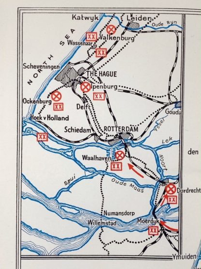 Original WWII British map of the invasion of Holland