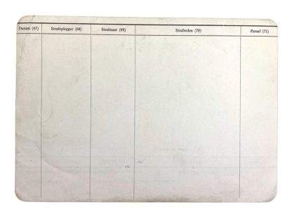 Original WWII Nederlandsche Arbeidsdienst penal list card - Heerlen