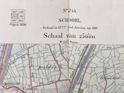 Original Pre 1940 Dutch army map of Schoorl