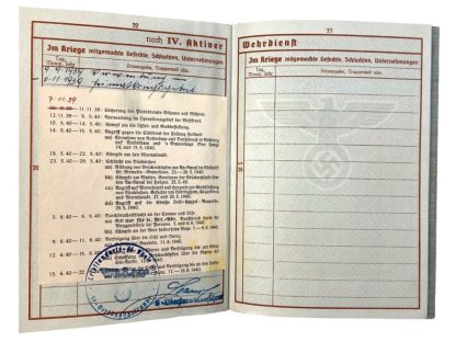 Original WWII German Waffen-SS Leibstandarte 'Adolf Hitler' Wehrpass KIA - Grebbeberg/Rotterdam/Dunkirk/France