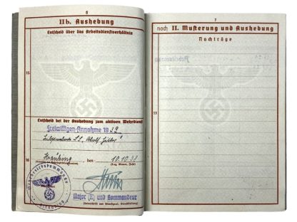 Original WWII German Waffen-SS Leibstandarte 'Adolf Hitler' Wehrpass KIA - Grebbeberg/Rotterdam/Dunkirk/France