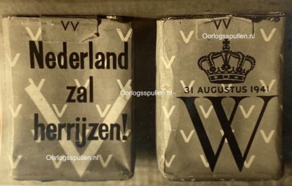 Original WWII Dutch photo - Nederland zal herrijzen cigarette packages