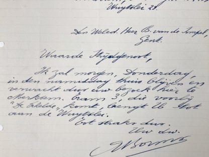 Original Pre War Flemish collaboration letter of August Borms in Merksem