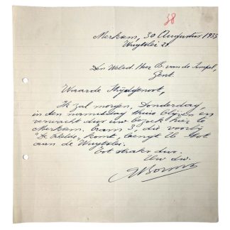 Original Pre War Flemish collaboration letter of August Borms in Merksem