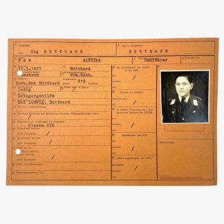 Original WWII German DRK administration member card (Bütthard)
