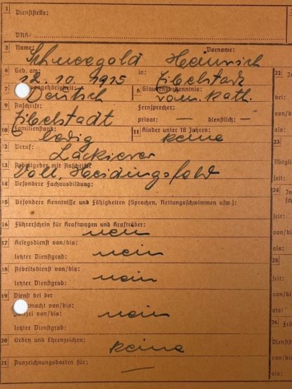 Original WWII German DRK administration membership card (Eibelstadt)